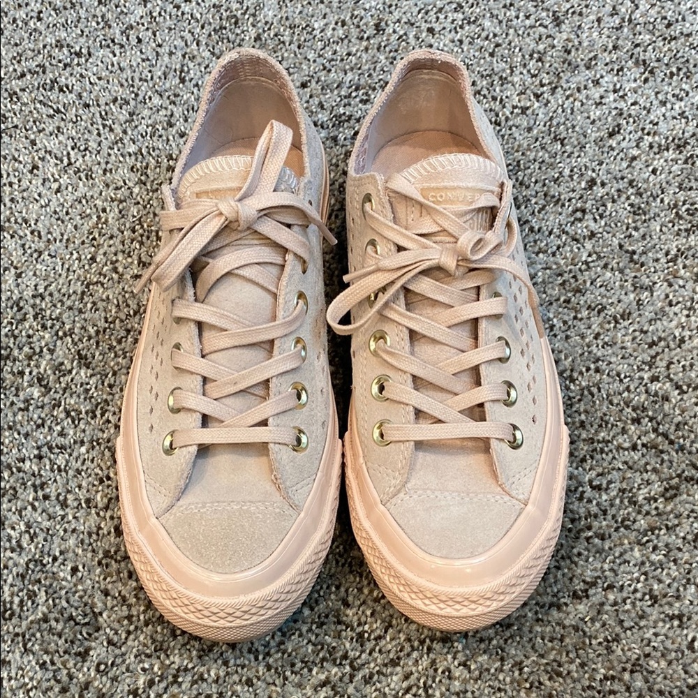 Converse Women's Pink Suede Leather Sneakers, Size 7.5, CTAS Style